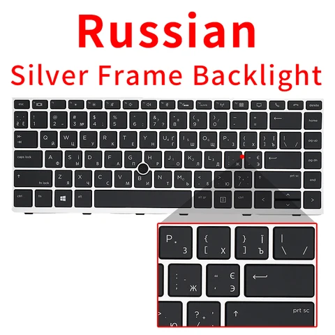 Клавиатура для HP Elitebook 745 G5 840 G5 846 G5 840 G6 ZBook 14u G5 14u G6 Русская раскладка подсветка