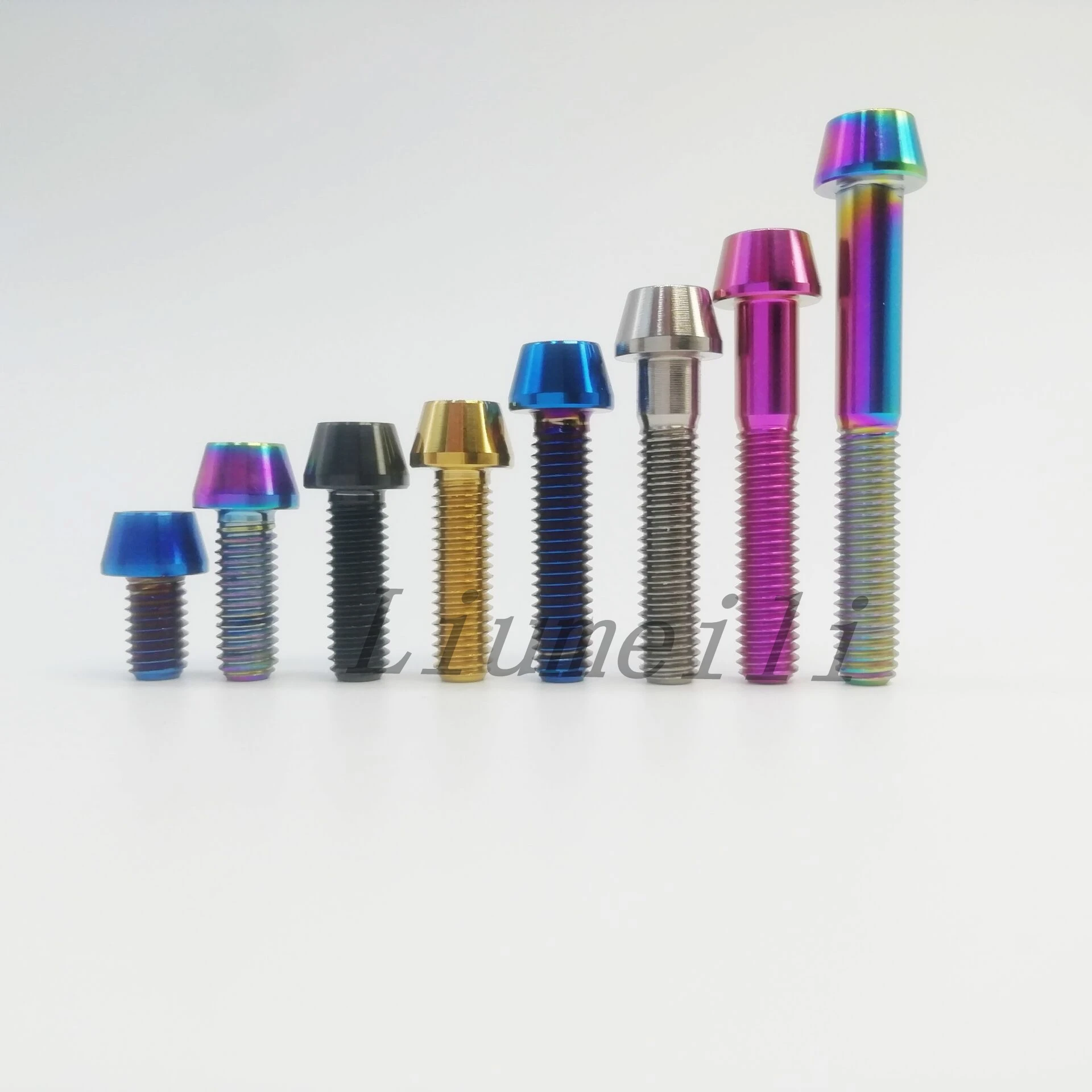Титановый титановый ключ Liumeili Ti M6X10 16 18 20 25 30 35 45, шестигранный ключ, винт с конической головкой для велосипеда, искусственный элемент GR5, 1 шт.
