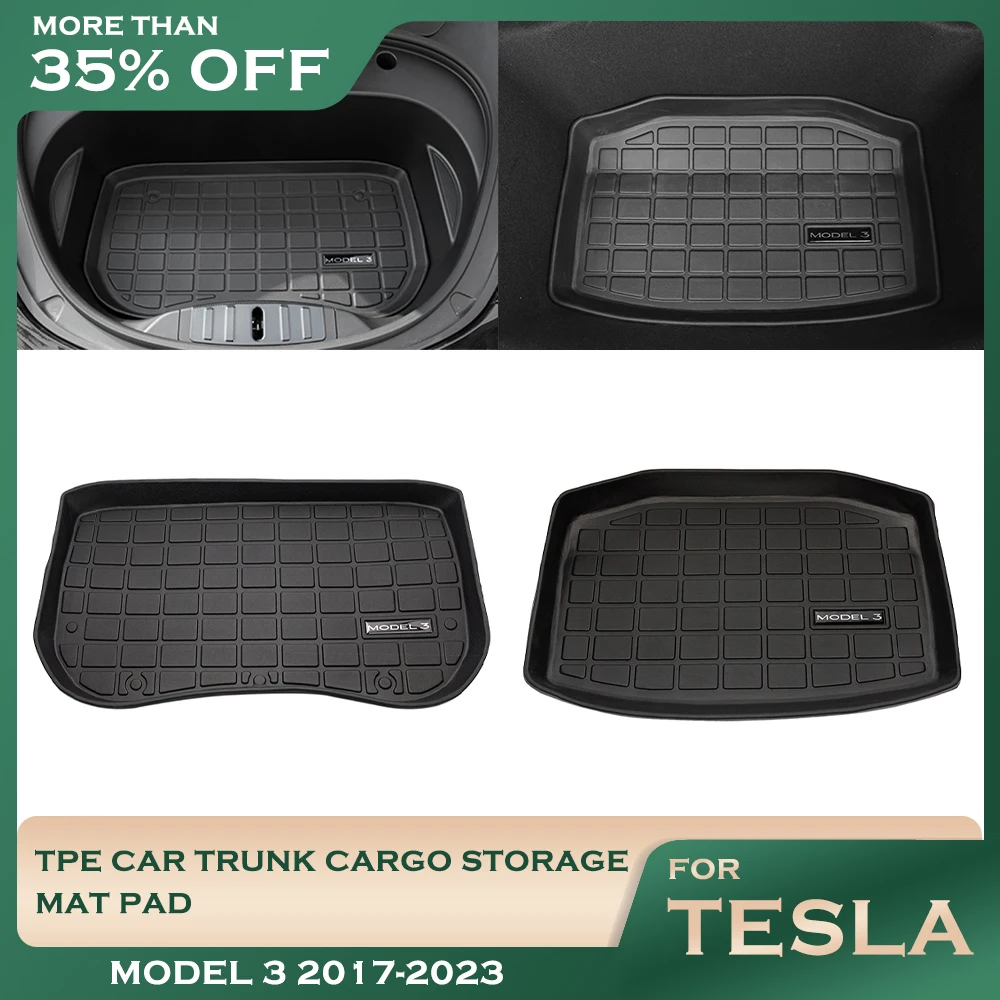 

TPE Pad Front Rear Mat For Tesla Model 3 Mat Accessories Trunk Cargo Tray Floor Mat Model Three Trunk Mats 2017-2023