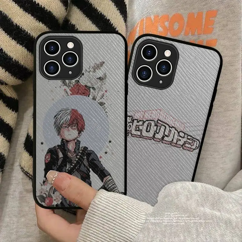 

Yinuoda My Hero Academia Phone Case Hard Leather Case for iPhone 11 12 13 Mini Pro Max 8 7 Plus SE 2020 X XR XS Coque