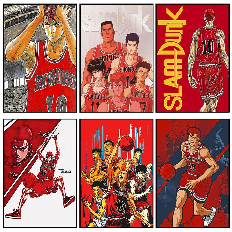 

Плакат из белой крафт-бумаги с аниме Slam Dunk, рукава, Kaede, настенный художественный принт, картина для интерьера детской комнаты, домашний декор