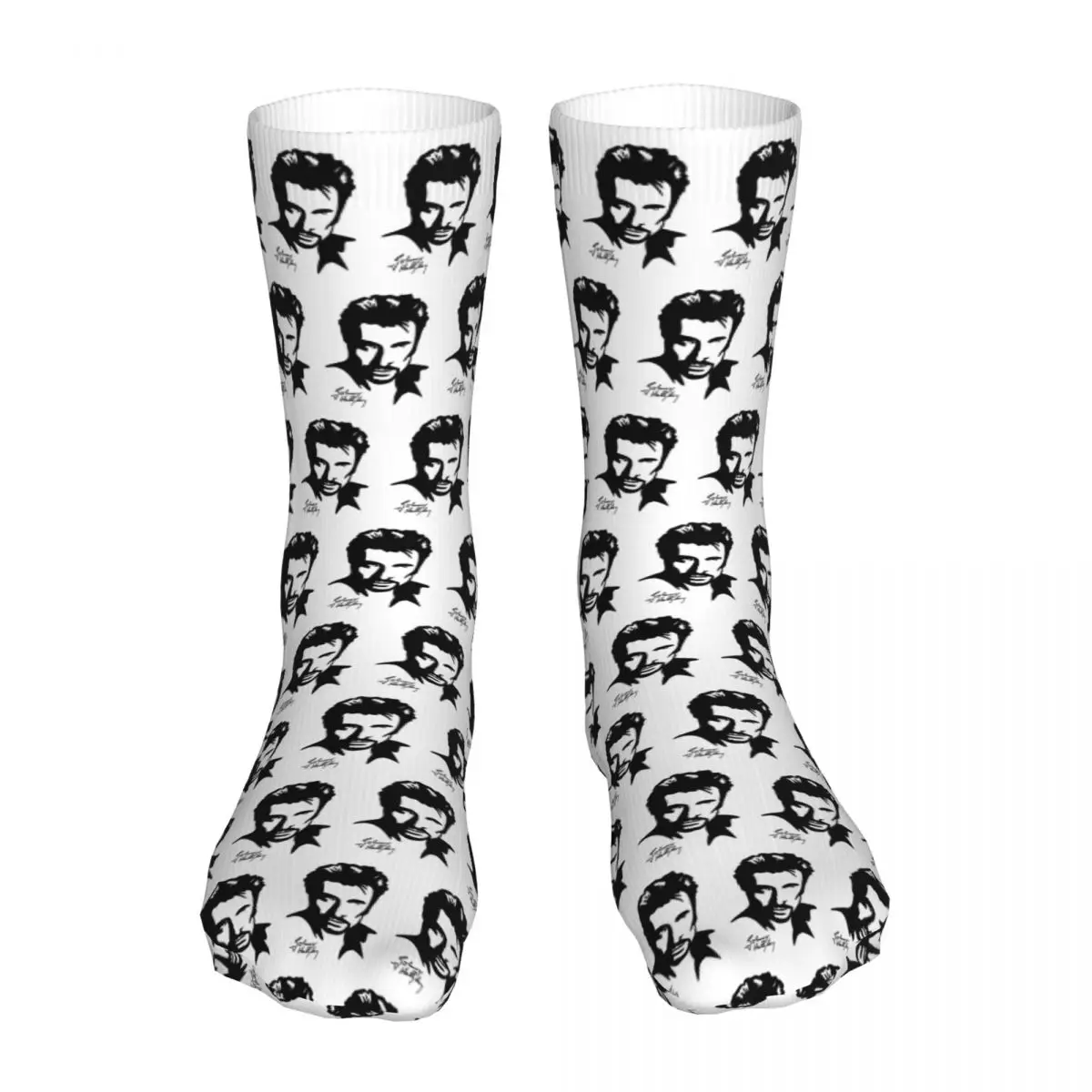 

Cool Johnny Hallyday French Rock Star Singer Sock Socks Men Women Polyester Stockings Customizable Sweetshirt