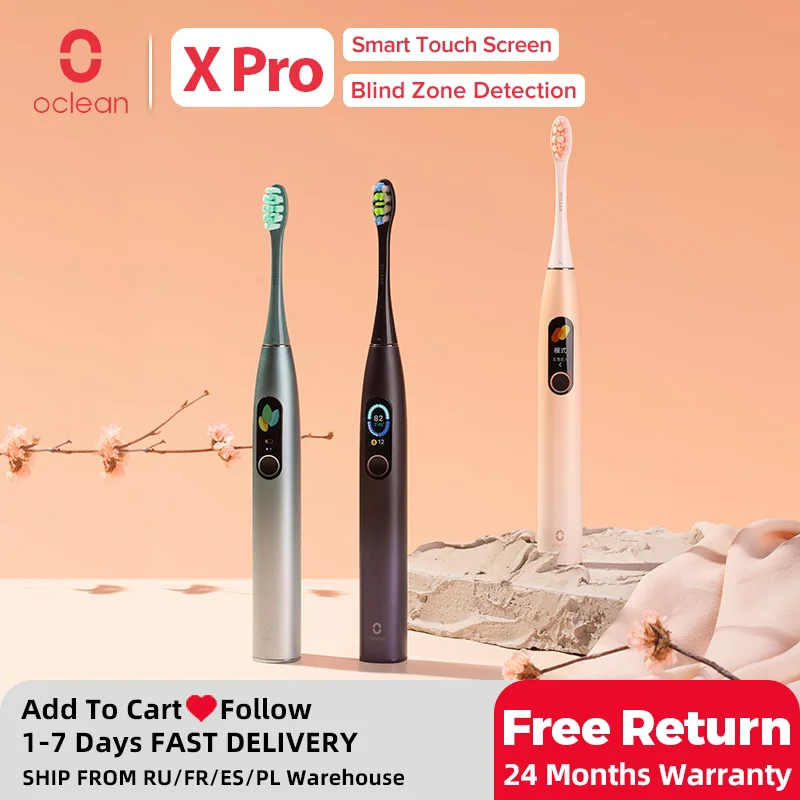 Oclean X Pro Smart Sonic Электрический Зубная щётка Набор IPX7 Ультразвук Отбеливатель Щетка