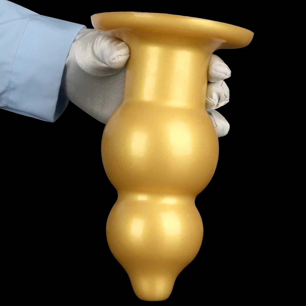 Золото 8 6 см Большая Анальная Пробка Силиконовая Фаллоимитатор Стимуляция Ануса