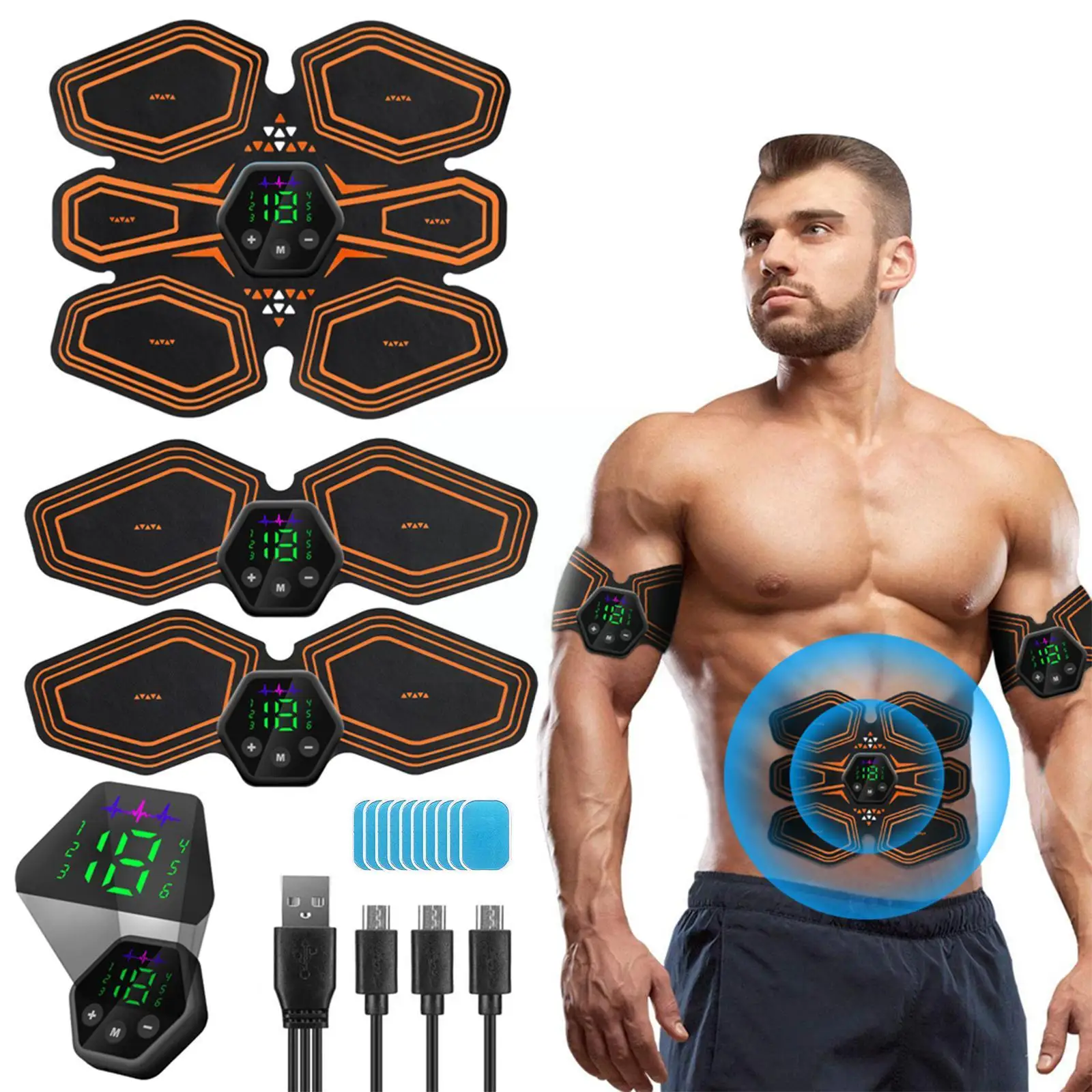 

Body Slimming Massager EMS Wireless Muscle Stimulator Training Weight Abdominal Loss Fitness Smart Trainer Stickers Electri L0T9