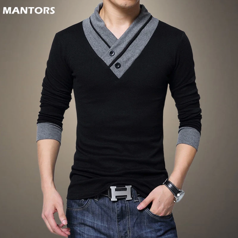 Мужская рубашка-поло с длинным рукавом размеры до 5XL | одежда