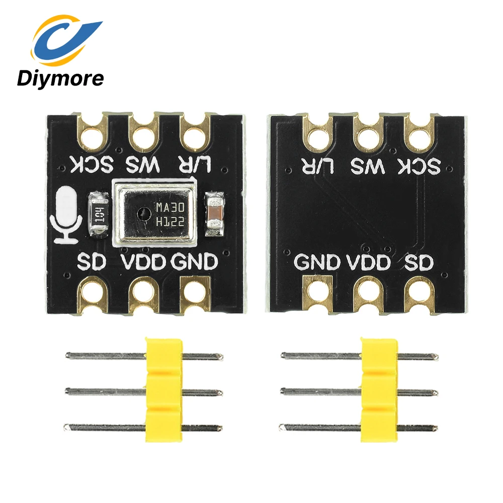 Фото Модуль всенаправленного микрофона MS4030 MEMS I2S с поддержкой ESP32 INMP441 60Гц-15кГц для различных сценариев захвата голоса №1