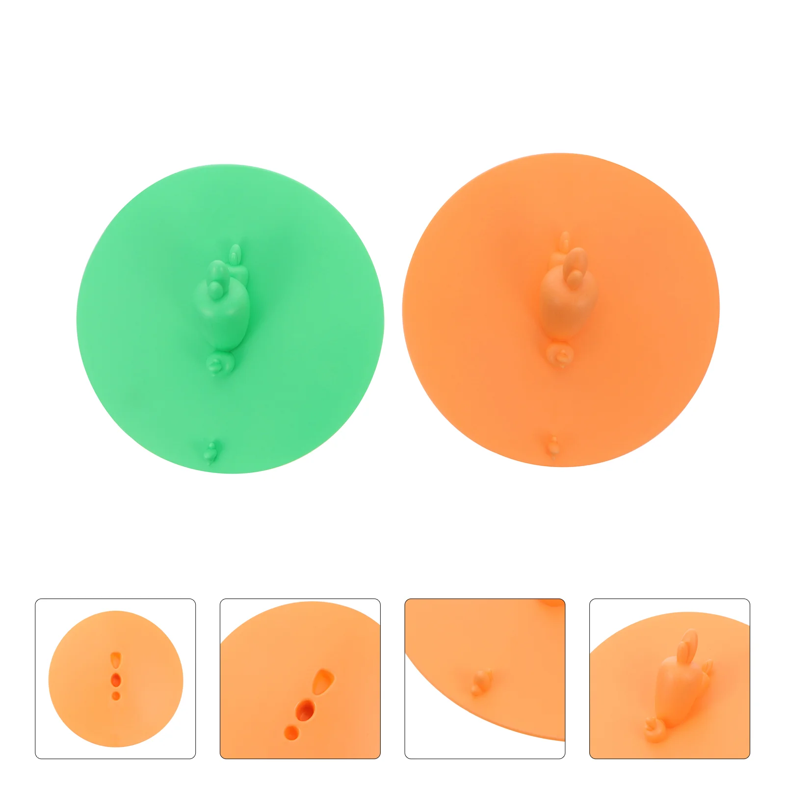 

2pcs Odor-resistant Drain Covers Drainer Mat for Bathroom (Orange, Green)