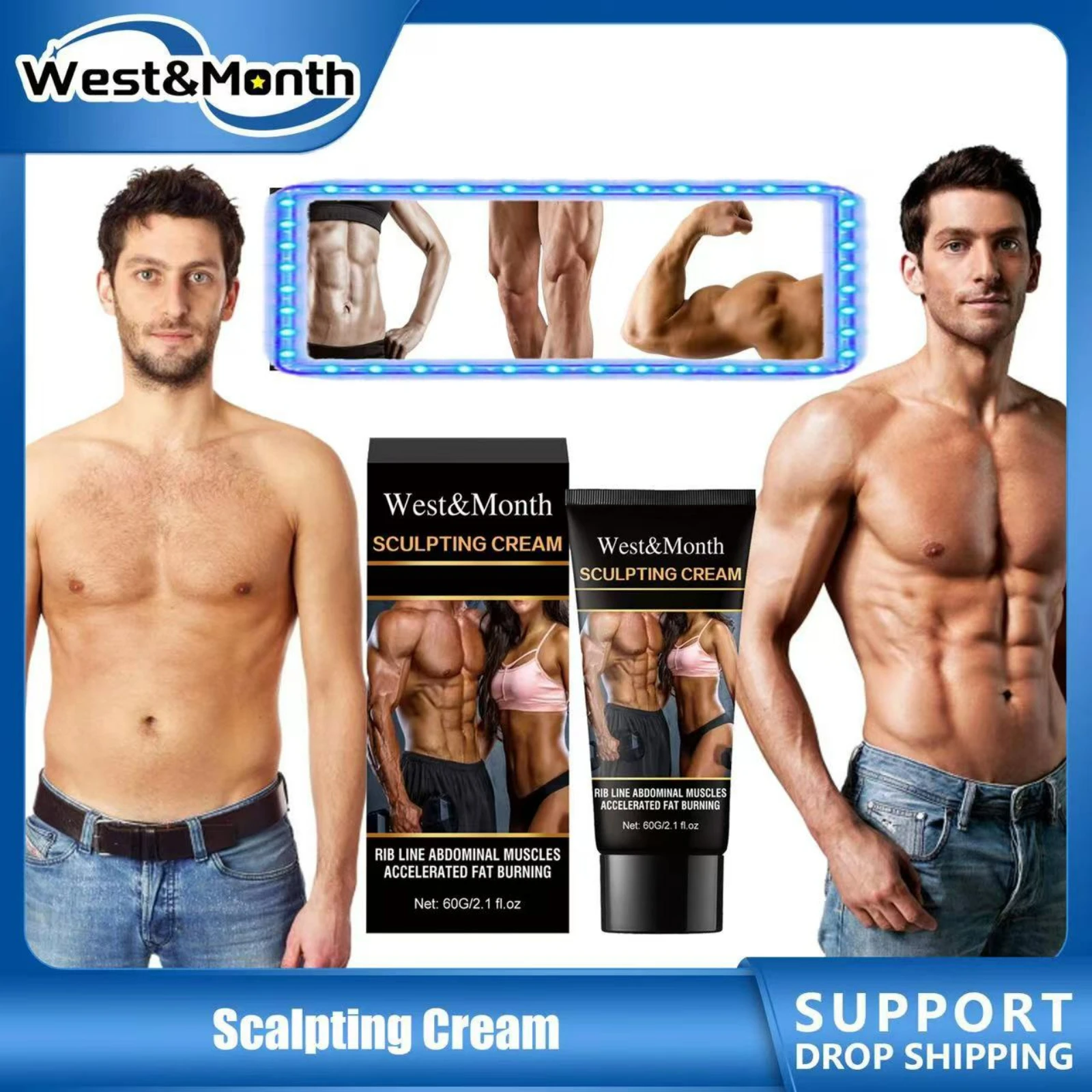 

Sculpting Cream Anti Cellulite Men Abdominal Slimming Remove Muscle Fat Improve Sweating Firming Effective Tighten Belly Product
