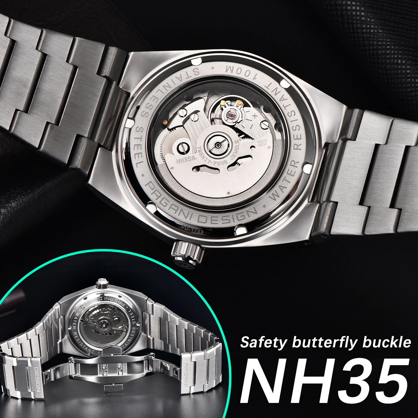 PAGANI DESIGN мужские автоматические механические наручные часы спортивные 100 мм AR