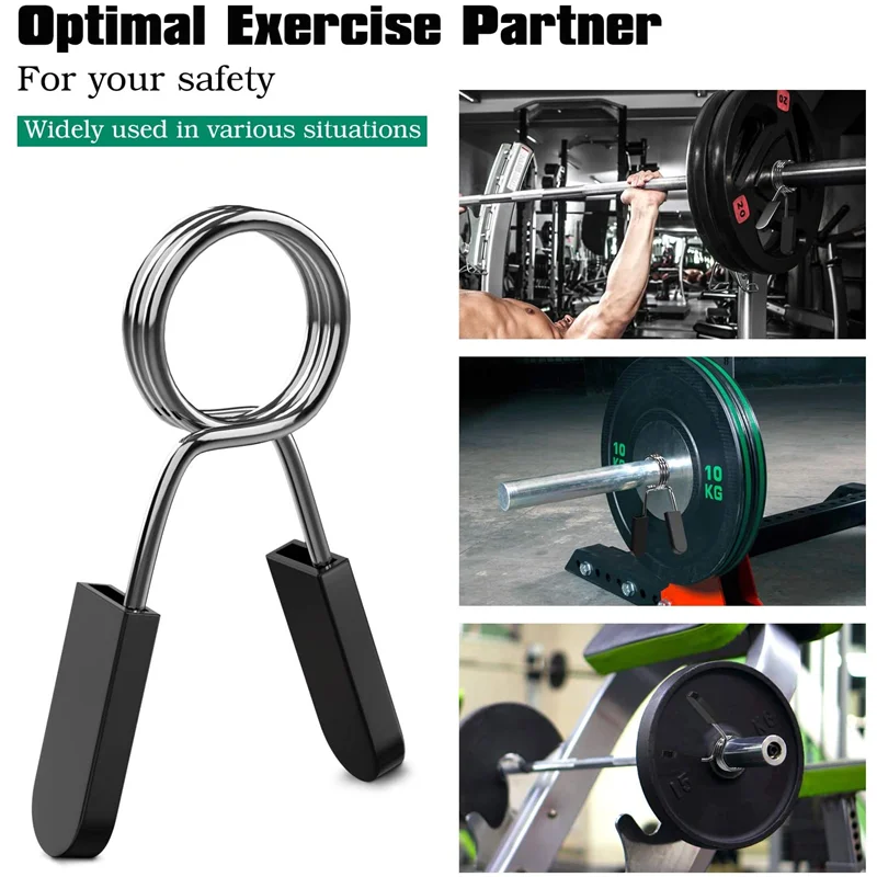 1 Pair 25/28/30/50MM Dumbbell Barbell Spring Collars Clip Weight Bar Exercise Clamps Spring Lock for Gym Fitness Weightlifting images - 6