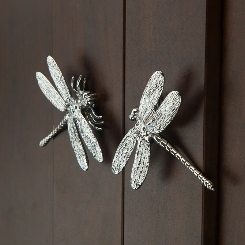 

Exquisite 4PCS Pure Brass European Dragonfly Furniture Handles Drawer Pulls Cupboard Dresser TV Wine Cabinet Pulls Handles Gifts