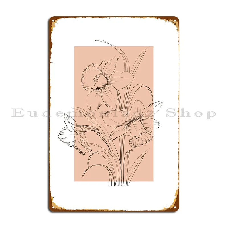 

Нарцисс, букет цветов, металлический плакат, ржавый гаражный Настенный декор, персонализированный кинотеатр, жестяной плакат