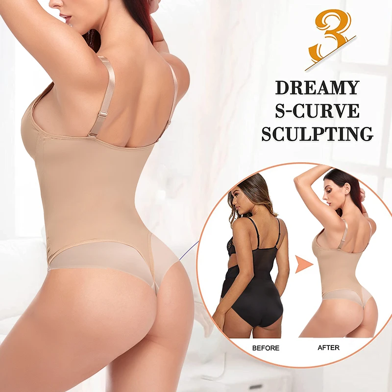 Bodysuit Shapewear for Women Bodycon Sexy Body Shaper Push Up Slimming Underwear Sheath Corset Top Jumpsuit Female Outfit