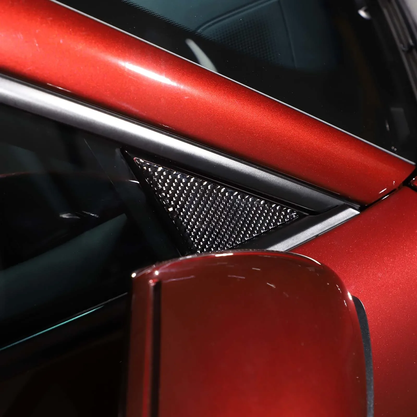 Для Porsche Taycan 2019-2022 мягкое углеродное волокно стойка заднего вида боковой