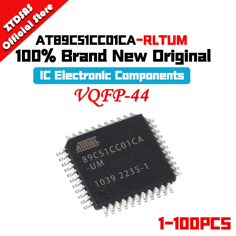1-100pcs New AT89C51CC01CA-RLTUM AT89C51CC01CA AT89C51CC01 AT89C51CC IC MCU VQFP-44 Chip