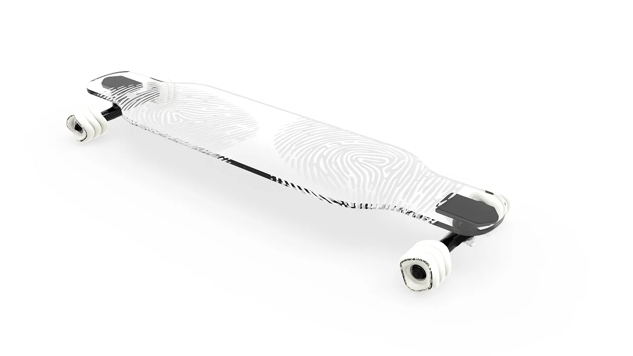 

Fingerprint Clear Longboard with Lights