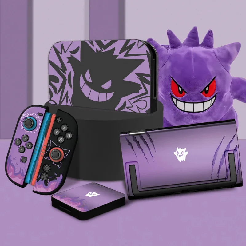 Фото Защитный чехол Anime Purple Gengar для Nintendo Switch 2/OLED/контроллеров Switch, съемный жесткий чехол-док-станция для Joy-Con №5