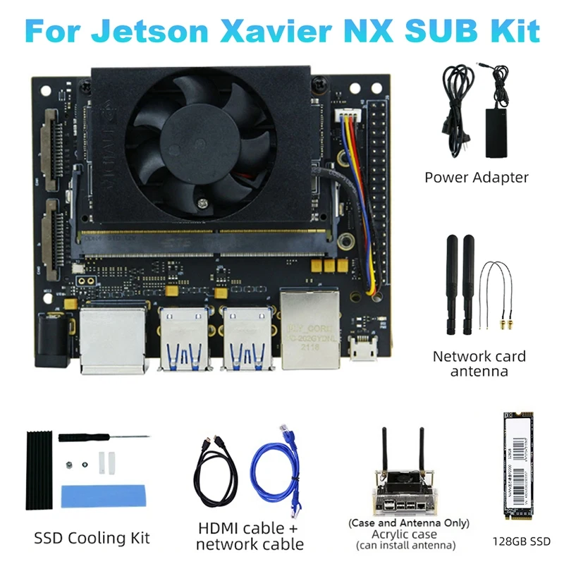 

For Jetson Xavier NX Developer Board Base Kit 8GB EMMC Version Artificial Intelligence Python Programming(US Plug)