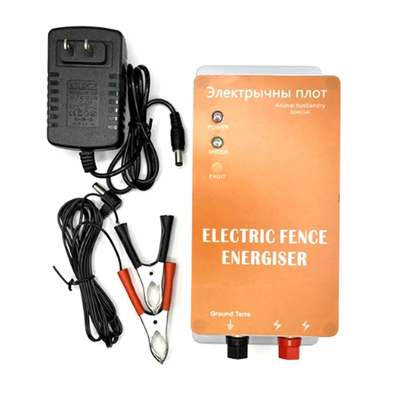 

Electric Fence Solar Energiser Charger Controller Horse Cattle Poultry Farm Animal Fence Alarm Livestock Accessory - US Plug