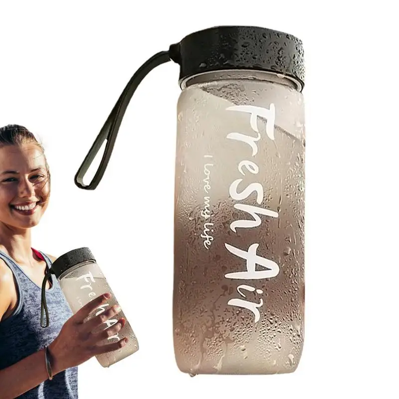 

Мотивационная чашка для воды 600 мл, Мотивационная Спортивная бутылка для воды для фитнеса, без БФА, матовая прочная полипропиленовая, с ремешком, многоразовая вода