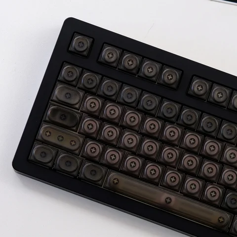 Набор колпачков KBDiy PBT, низкопрофильный для механической клавиатуры, черные прозрачные игрушечные колпачки для клавиш Gamer MX Switches Horizon 115-клавишные колпачки