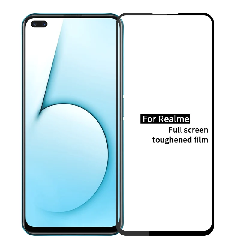 

Tempered Glass Full Color Cover For Realme 5 X2 X50 Pro High Definition Explosion Screen Protector Ultra Thin Protective Film