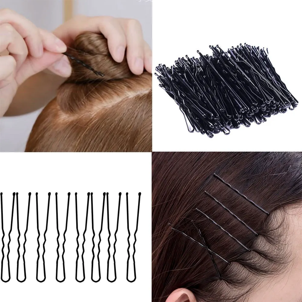 

50-pcs/bag Bobby Pins Wavy Hairpins Black Hair Clips Metal Barrettes Invisible Wave Hairgrips Fashion Hair Clips for Women Girls