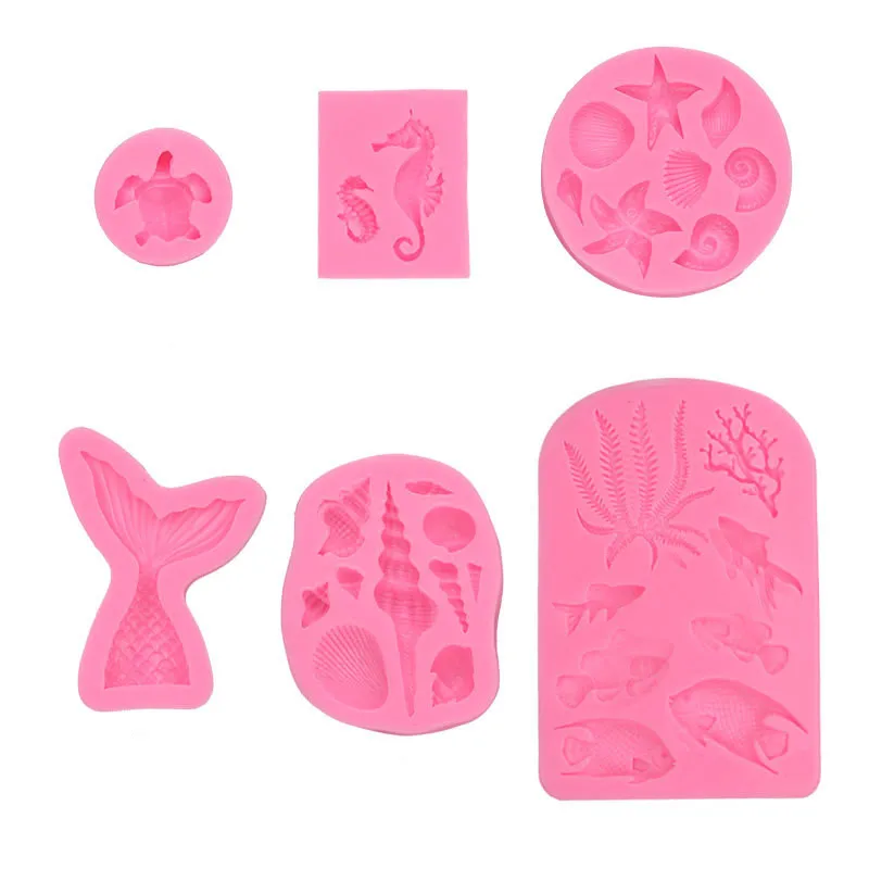 

DIY Shell Starfish Conch Silicone Chocolate Mold Mermaid Tail Chocolate Cake Decoration Tools Clay Resin Art Moulds