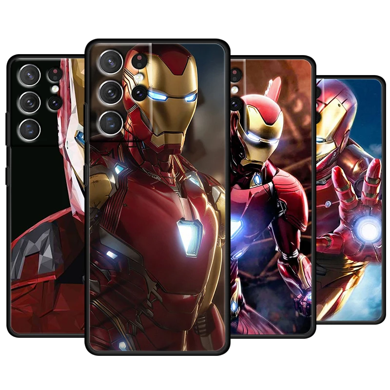 

Marvel Iron Man Hot For Samsung Galaxy S22 S21 S20 Ultra Plus Pro S10 S9 S8 S7 4G 5G Soft TPU Black Phone Case Capa Cover Shell