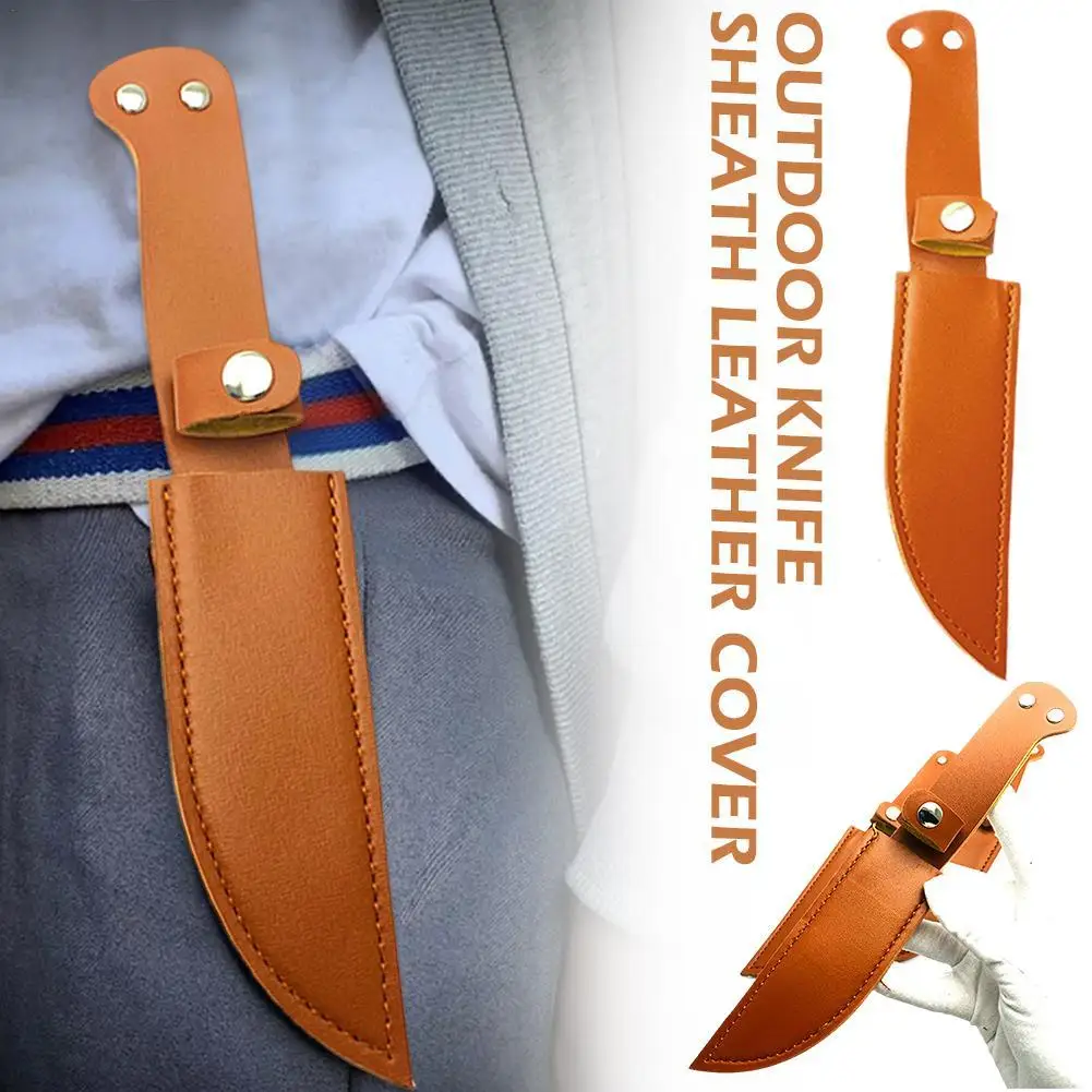 

1PCS Outdoor Small Straight Knife Set Belt Loop Hunt Multi Holster Carry Sheath Leather Scabbard Cowhide Knife Sheath