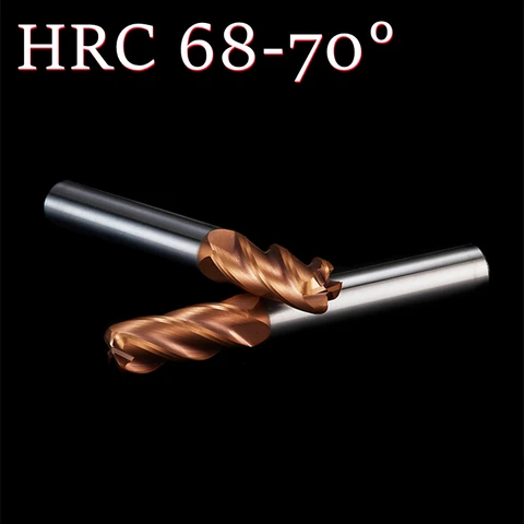 HRC70 Superhard R0.1 R0.2 R0.5 Corner Radius End Mill CNC R Corner Cutter Tungsten Carbide Steel Metal Router Tool 4 Flutes Mill