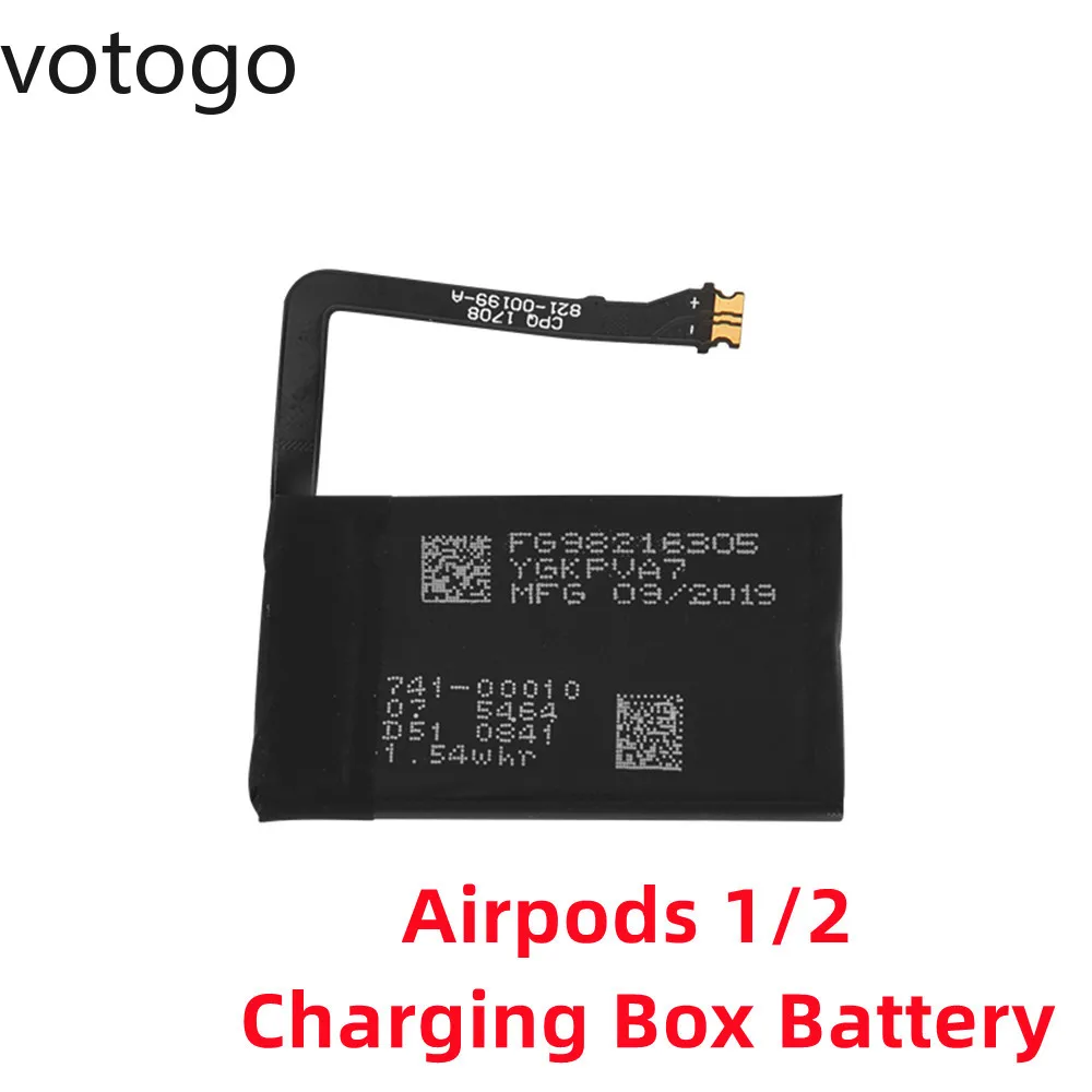 

Сменный Оригинальный аккумулятор для зарядного футляра Airpods 1 2 Чехол для наушников гарнитура Air Pods 1-й 2-й комплект запасных частей