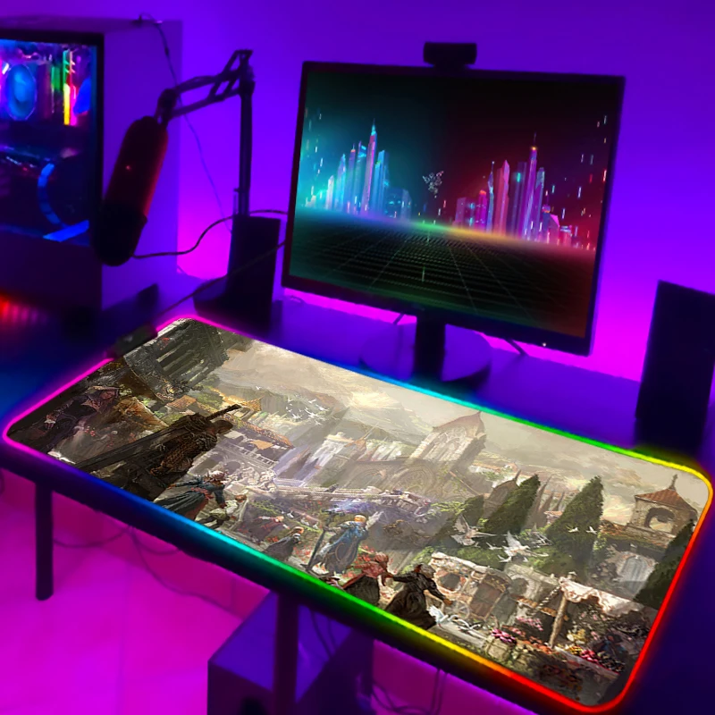 

Lost Ark RGB Extended Pad LED Mousepad Xxl With Wire Mouse Gaming Backlight Luminous Pc Accessories Gamer Keyboard Desk Mat Mice