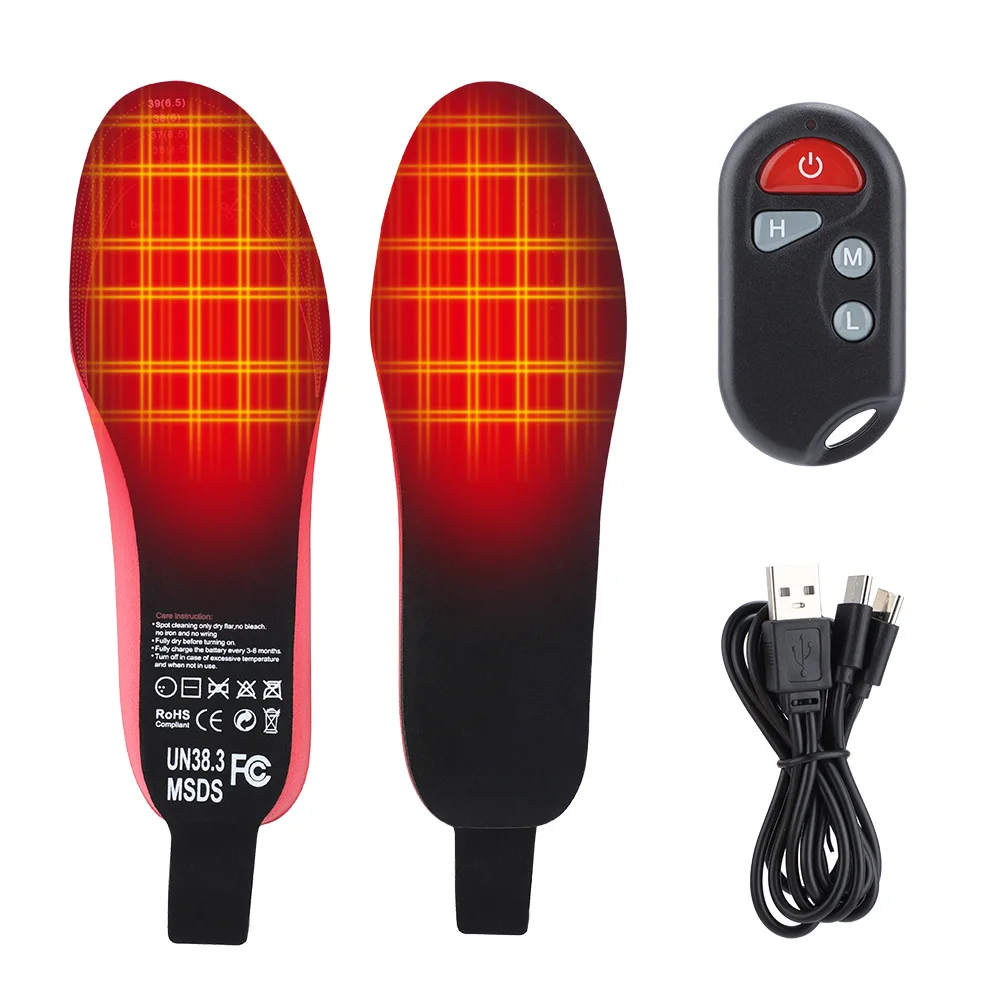 

Electrical Heating Insole Remote Control Thermostat Foot Pad USB Heated Shoe Insoles Feet Warm Sock Pad Warm Thermal Insoles