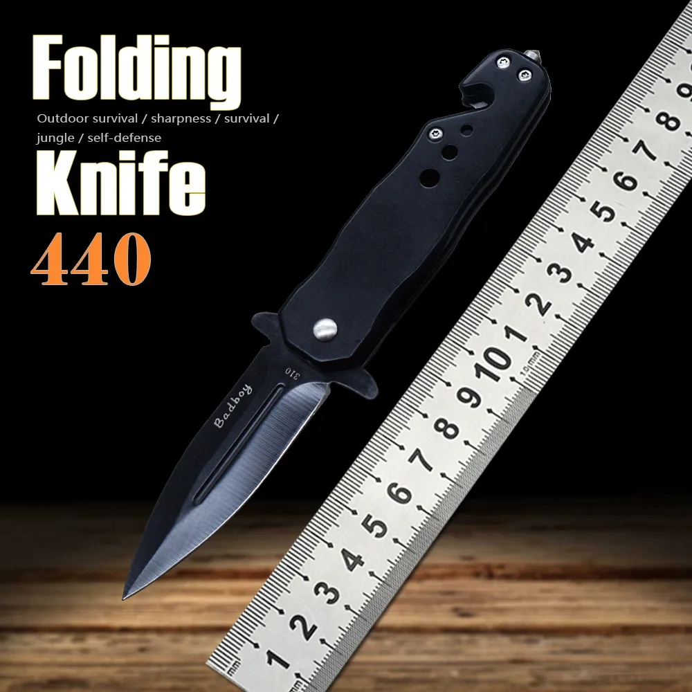 

Охотничий складной нож 440, стальной нож для выживания на природе, многофункциональный мини-нож для самообороны, ножи для повседневного испо...