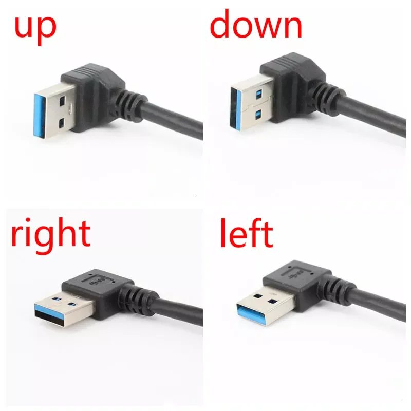 

20cm USB 3.0 Right / Left /Up/Down Angle 90 Degree Extension Cable Male To Female Adapter Cord USB Cables