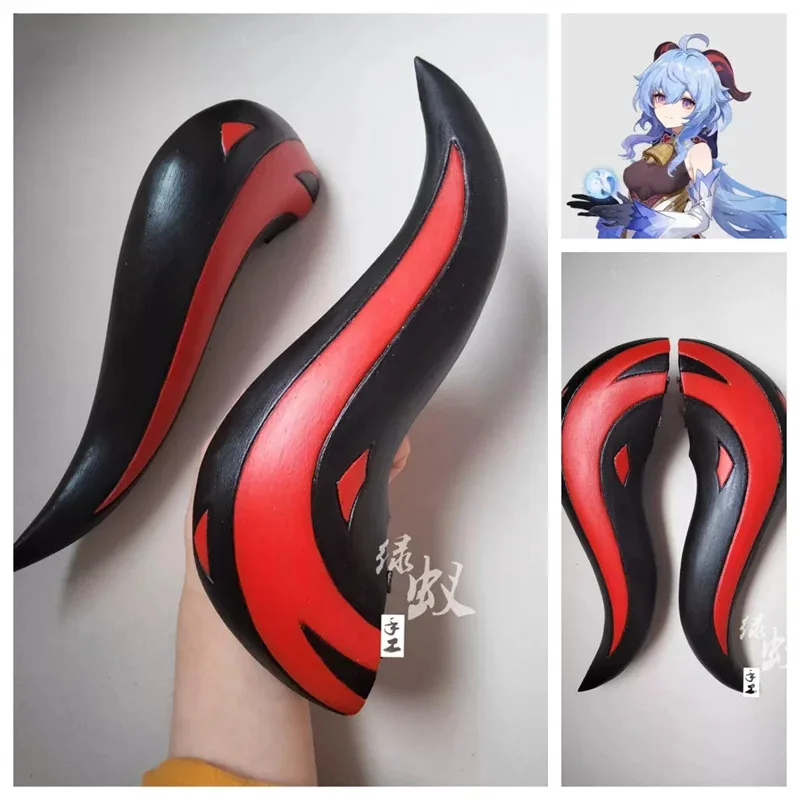 Фото Новый Genshin Impact Horns, головной убор, заколка для волос, карнавальный костюм на Хэллоуин Ganyu, аксессуары для косплея20253;f'6,c;7.y; №3