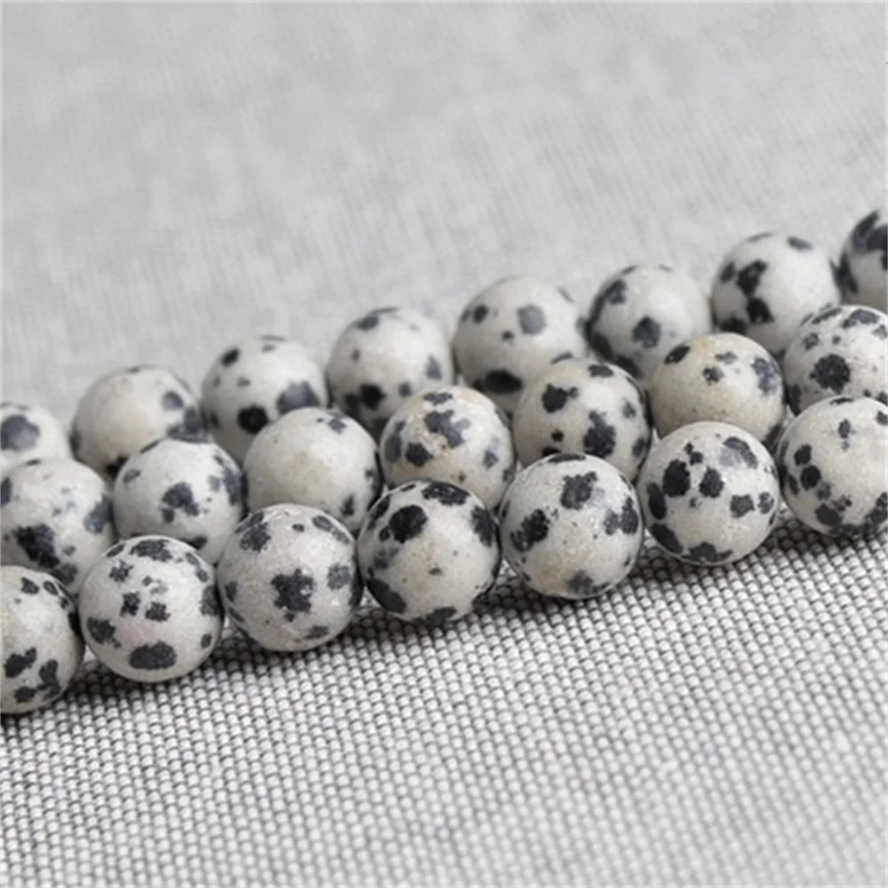 

Natural Stone Black White Spots Beads for Jewelry Making DIY Charm Women Necklace Bracelet Keychain Pendant 4-12mm Accessories
