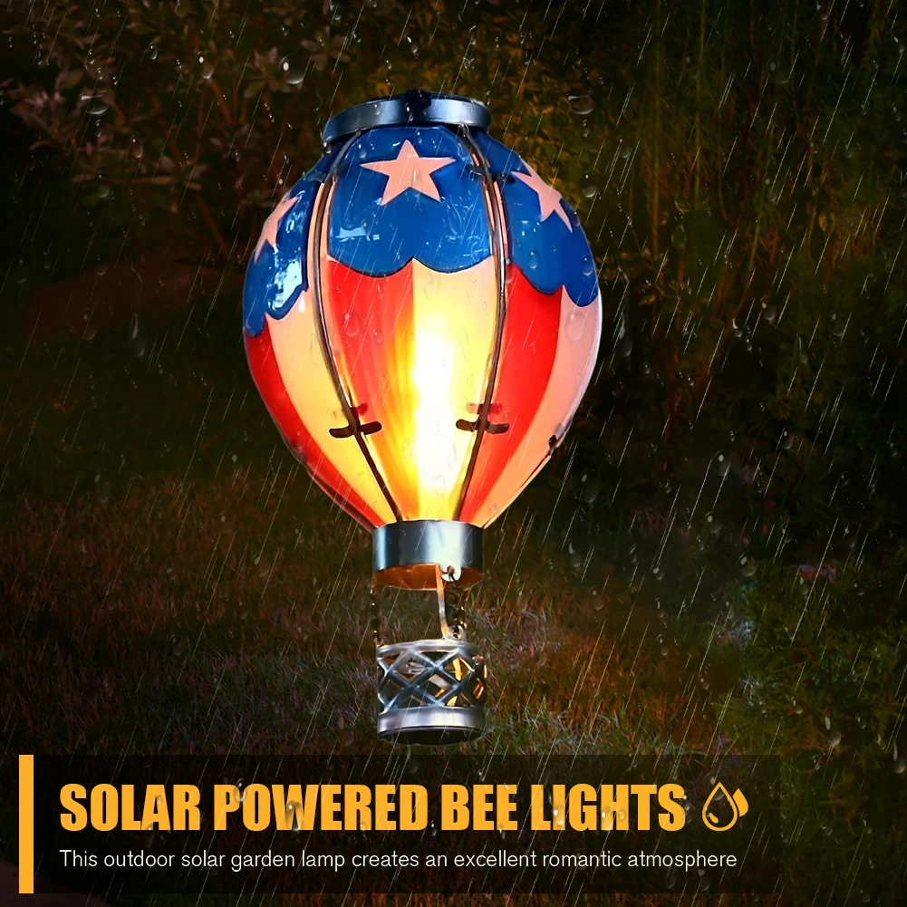 

Hot Air Balloon Solar Lamp Waterproof Flickering Flame Solar Hanging Light Eco-friendly Multipurpose for Garden Yard Patio