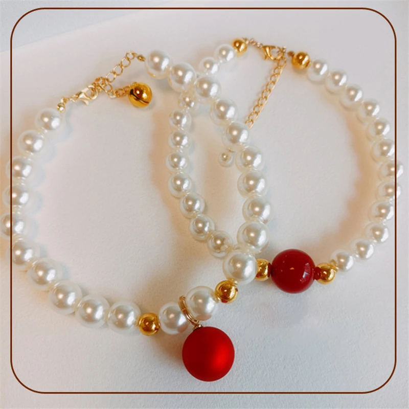 

Cat Collar Pearl Necklace Pendant Puppy Pet Dog Cat Collar Necklace Accessories Cat Accessories Pet Cat Collar Jewelry