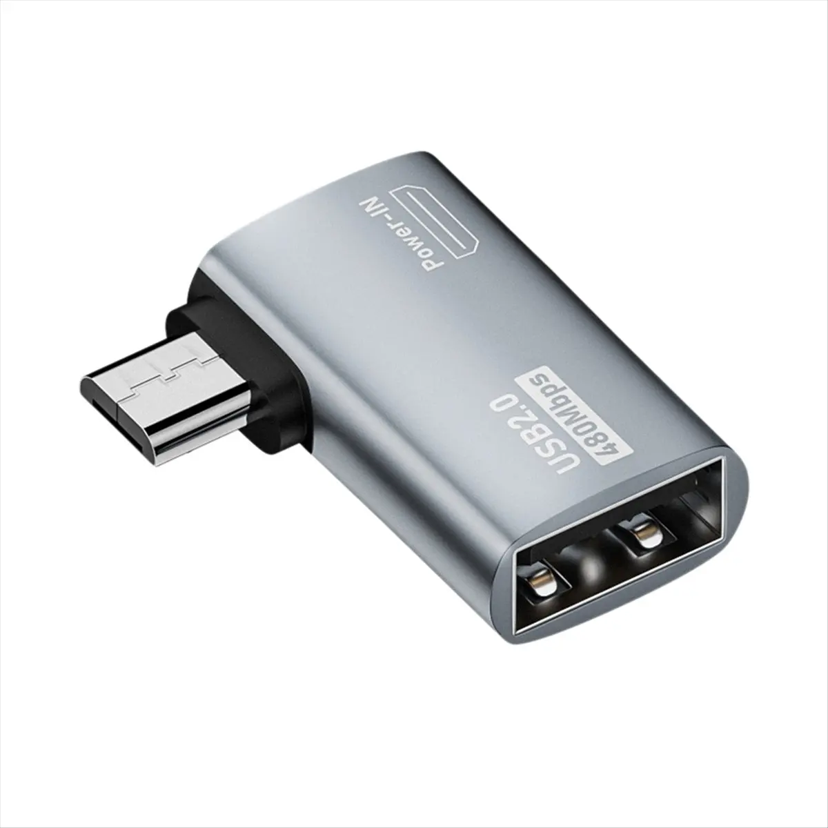 Фото Кабель-адаптер DT501/4K OTG с угловым разъемом Micro-USB на USB, с функцией подачи питания. Подходит для планшетов, телевизоров (левое крепление) №2