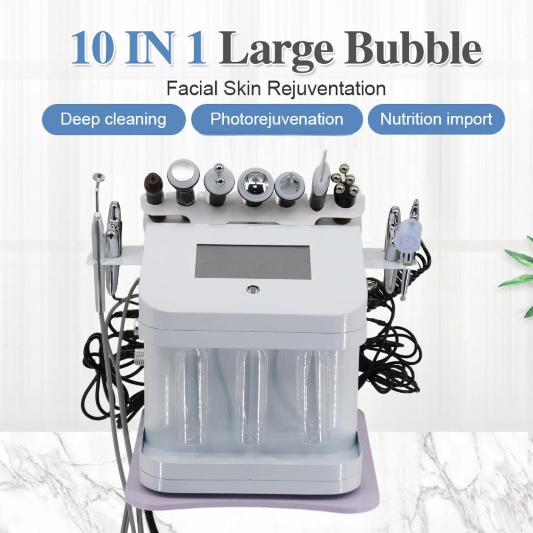 Фото Многофункциональный аппарат для гидродермабразии 10 в 1: H2O2 Aqua Peel, кислородно-водный пилинг, глубокое очищение, RF-лифтинг, омоложение кожи, SPA D №3