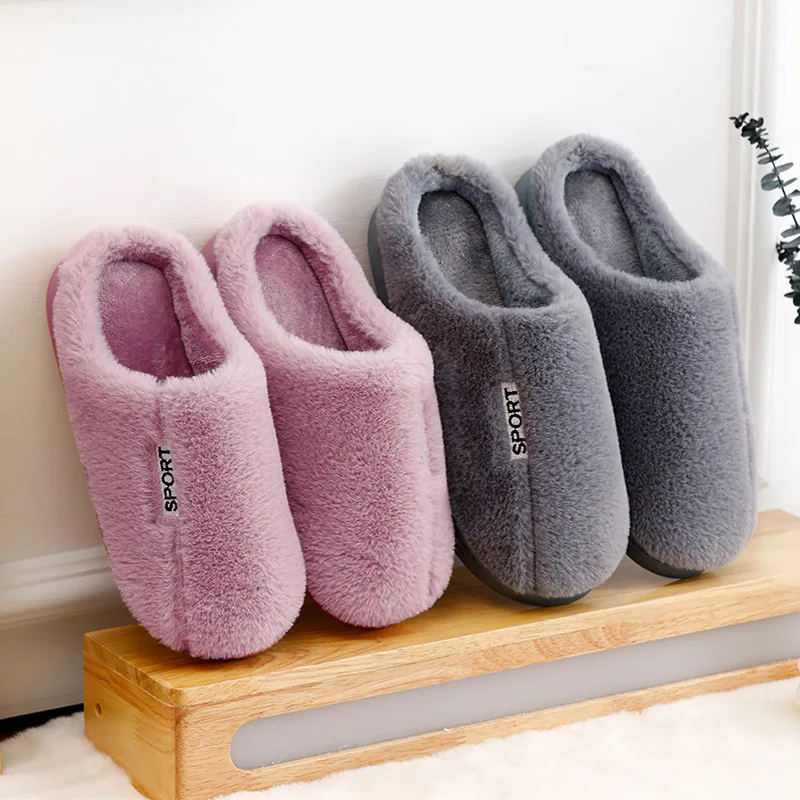 

Super Soft Warm Plush Slippers Couple Autumn Winter Home Cotton Shoe Non Slip Wear-resistant Indoor Comfortable Casual Slipper