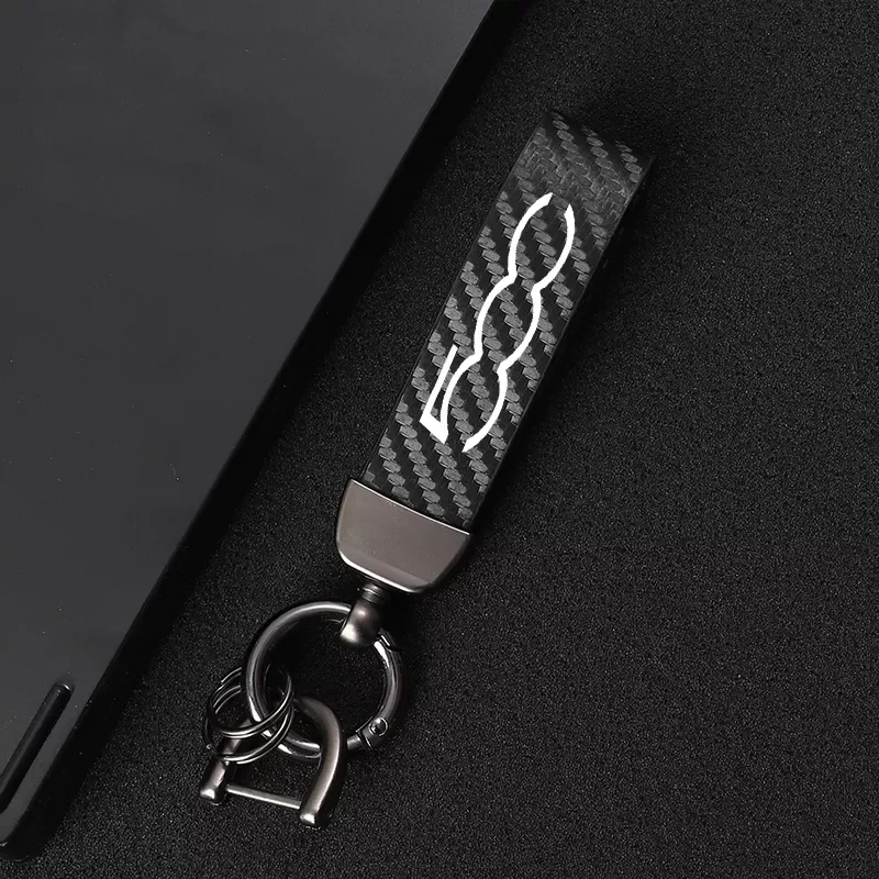 

Leather Car Key Chain 360 Degree Rotating Horseshoe key Rings For Fiat Punto 500 Panda Abarth Tipo Car Accessories