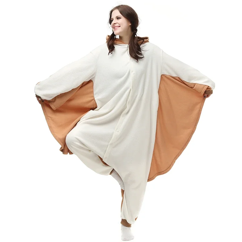 Детский Пижамный комбинезон в виде летящей белки для взрослых женщин и мужчин