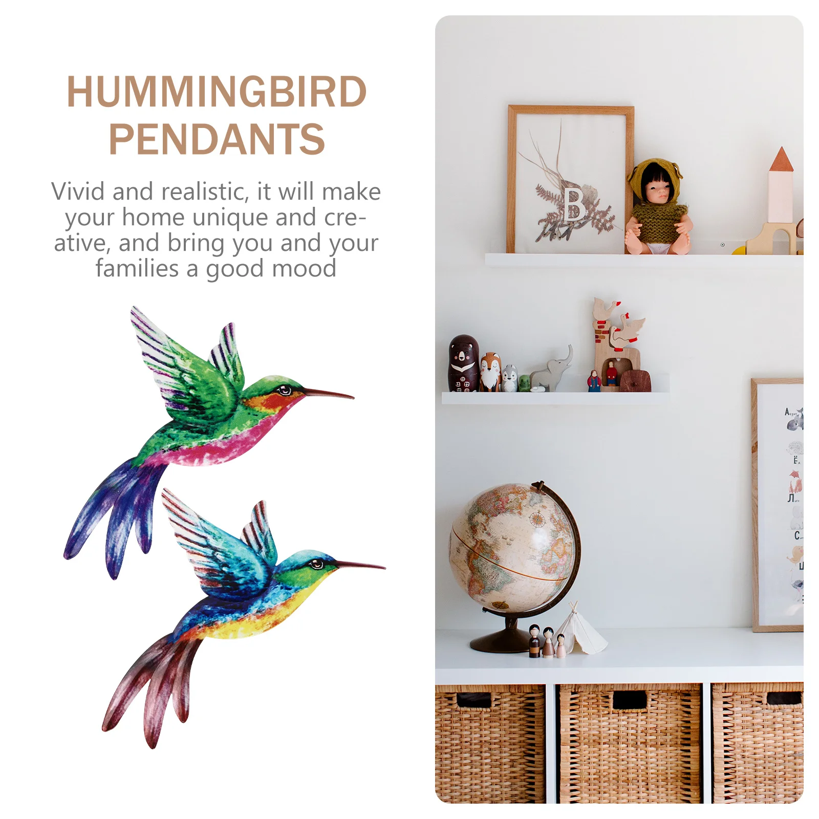 2 шт. украшения из кованого железа Колибри домашняя настенная вешалка для одежды