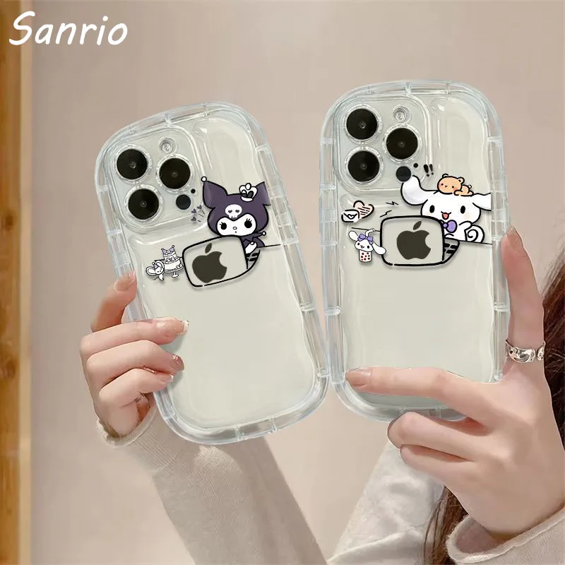 

Sanrio Cinnamoroll Kuromi Transparent Minimalist Phone Case for Iphone13Promax/ 14/ Xsmax/ 12/ 11/ Xr/ X Anti-Drop Airbag Case