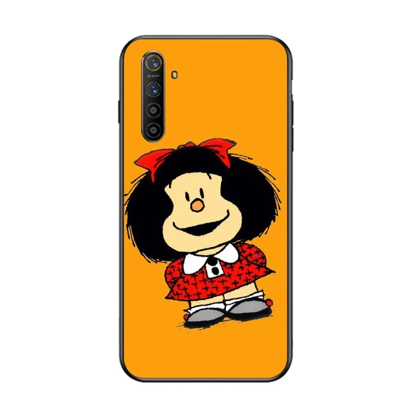 Mafalda милый мультяшный чехол для телефона для девочек OPPO Find X5 X3 X2 A93 Reno 8 7 Pro A74 A72 A53 мягкий черный чехол для телефона (art.: 3920bedb363ee) - 3920bedb363ee