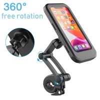 universal waterproof bicycle phone holder bike motorcycle handlebar mobile phone stand mount waterproof cell phone bracket case